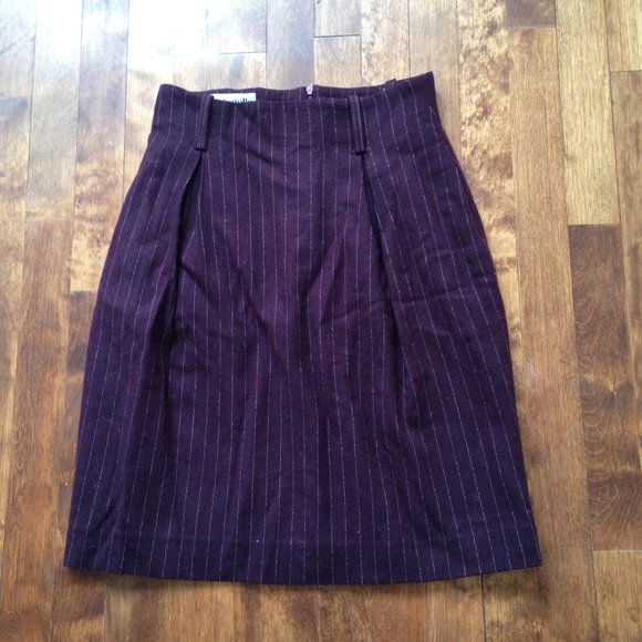 Bagatelle - Wool Burgundy Pencil Skirt - Picture 10 of 16